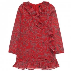 Image of Bardot Junior Girls Printed Wrap Dress - Red