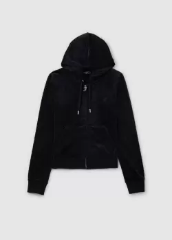 Image of Juicy Couture Womens Robertson Classic Zip Up Hoodie In Black