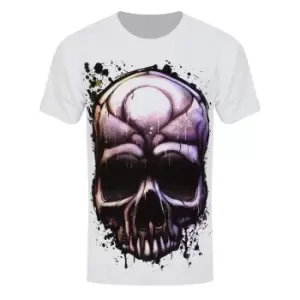 Image of Grindstore Mens Painted Death T-Shirt (S) (White/Purple)