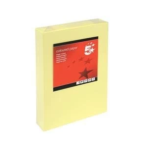 Image of 5 Star A4 Multifunctional Coloured Card 160gsm Light Yellow Pack of 250 Sheets