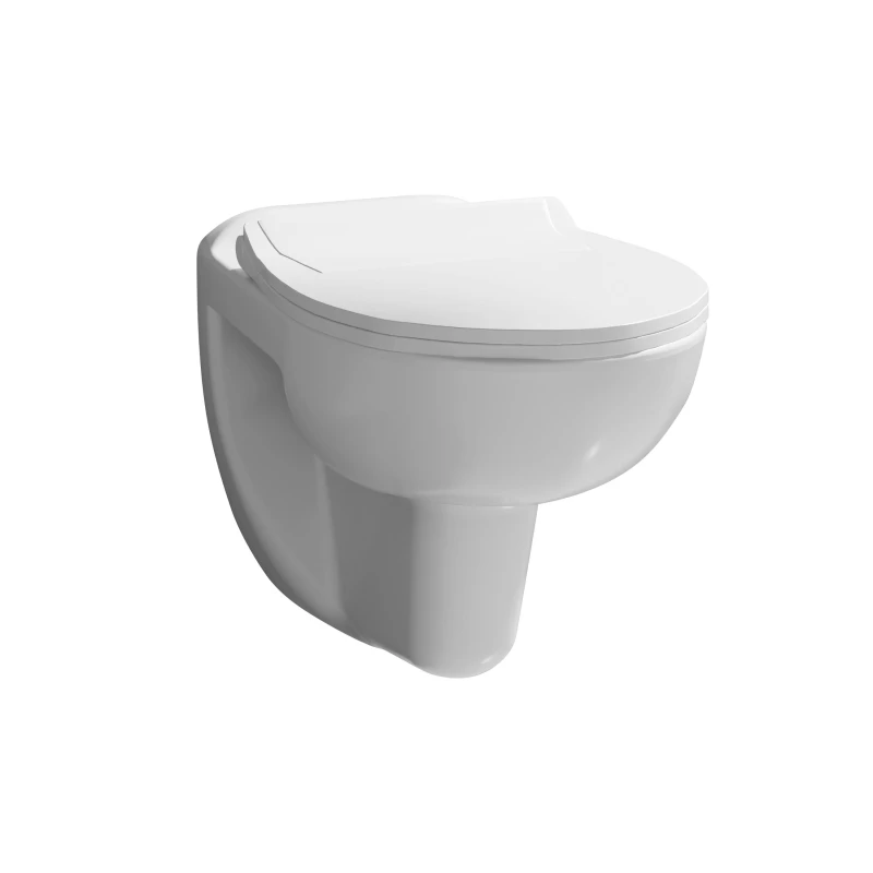 Image of Balterley Adley Wall Hung Ceramic Toilet Pan & Soft Close Seat - 535mm White