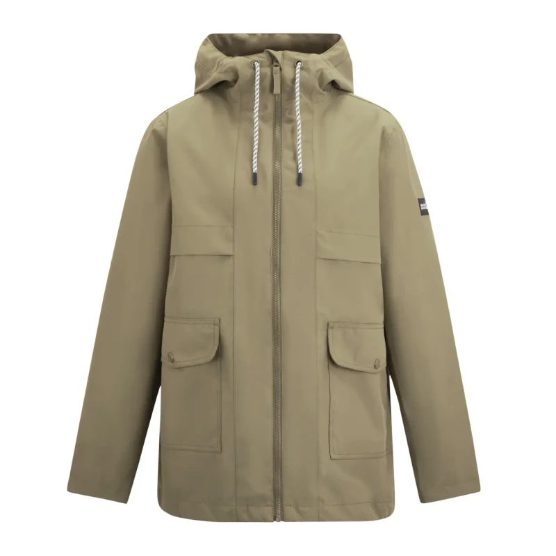 Image of Regatta Womens Orlea Hooded Waterproof Jacket in Stone Size: 18 Stone Female 18