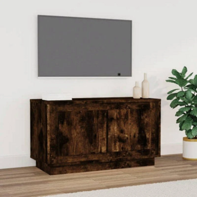Image of Vidaxl TV Cabinet Smoked Oak 80X35X45cm Engineered Wood, Brown 819857