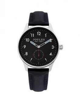 Image of Joules Joules Harrow Navy Dial Black Leather Strap Gents Watch