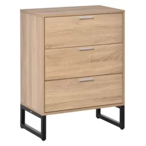 Image of HOMCOM Chest of Drawers, 3 Drawer Unit, Storage Cabinet Organizer with Steel Frame for Bedroom, Living Room