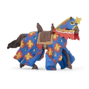 Image of PAPO Fantasy World Blue Horse Fleur de Lys Toy Figure, Three Years or Above, Multi-colour (39787)