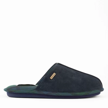Image of Barbour Mens Foley Suede Slippers - Navy - UK 8