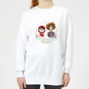 Image of Coco Miguel And Hector Womens Sweatshirt - White - S
