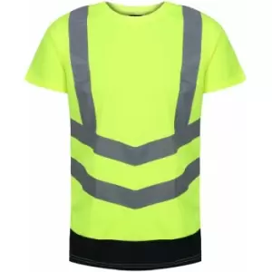 Image of Regatta - Mens Pro Hi-Vis Short-Sleeved T-Shirt (s) (Yellow/Navy)