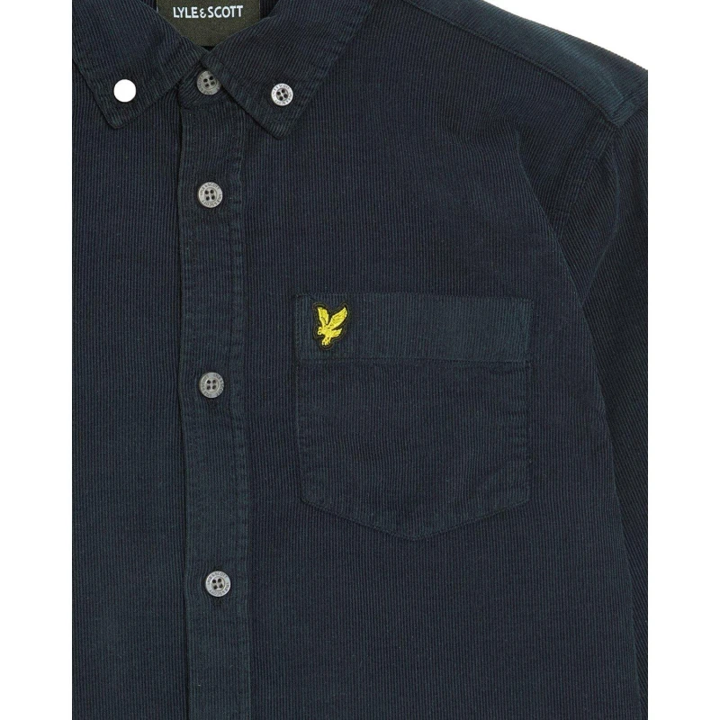 Image of Lyle and Scott Kids Long Sleeve Corduroy Shirt Dark Navy male 8-9 Years