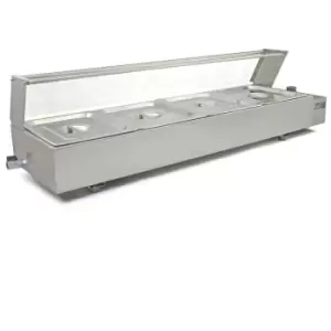 Image of Wet Well Catering Bain Marie Food Warmer Display, 4 Pan, - Silver - Kukoo