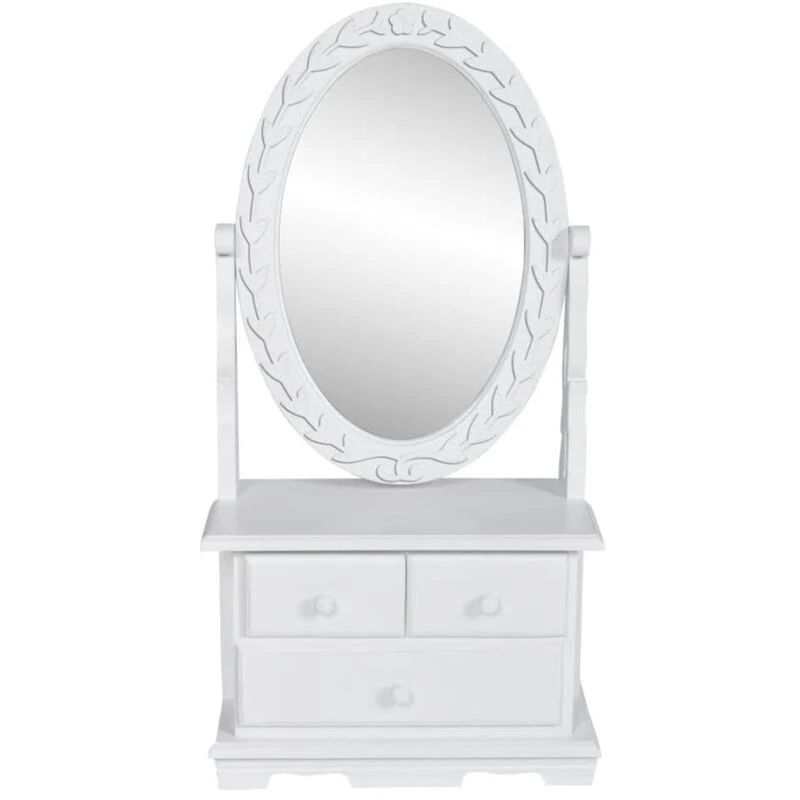 Image of VIDAXL Vanity Makeup Table with Oval Swing Mirror mdf Vidaxl 60627