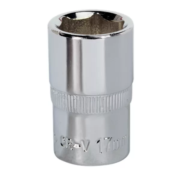 Image of Genuine SEALEY SP1217 WallDrive® Socket 17mm 1/2Sq Drive Fully Polished