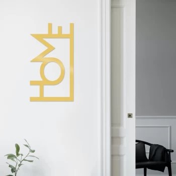 Image of Home - Gold Gold Decorative Metal Wall Accessory