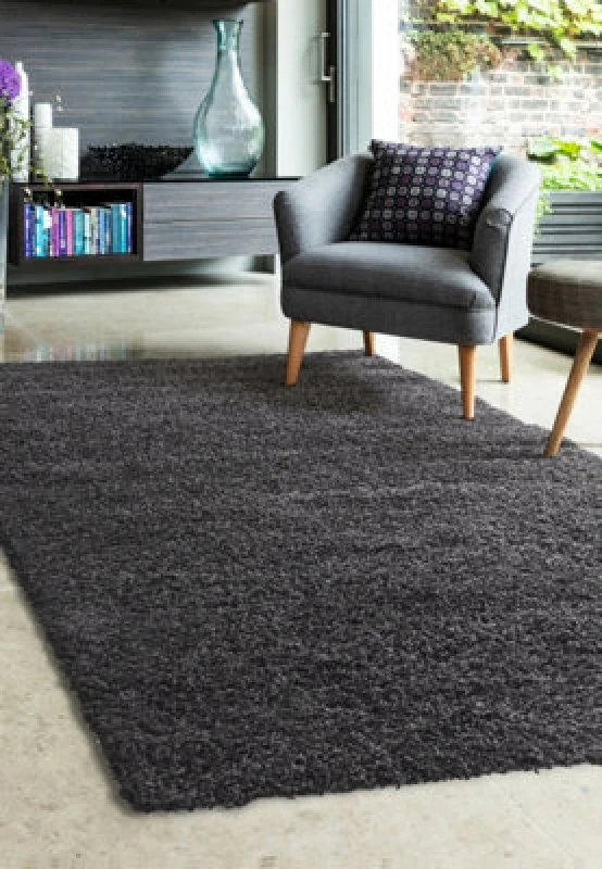 Image of Melrose Venus Shaggy Anthracite High Pile Large Area Rug 160/230Cm