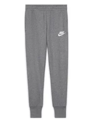 Image of Nike Girls Nsw Club Ft Hw Fitted Pant, Grey Heather, Size S=8-10 Years, Women