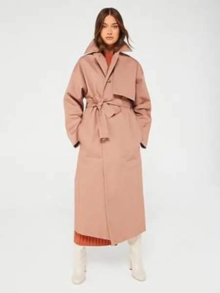 Image of Calvin Klein BONDED COTTON TRENCH COAT - Size 12
