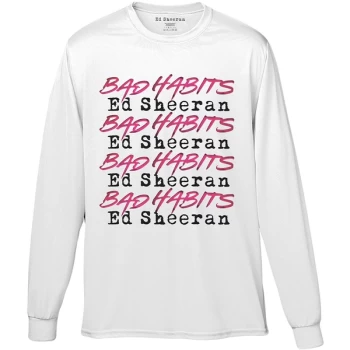 Image of Ed Sheeran - Bad Habits Stack Unisex Medium T-Shirt - White