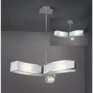 Image of Duna E27 pendant lamp 3 L1 bulbs, polished chrome/white aryl