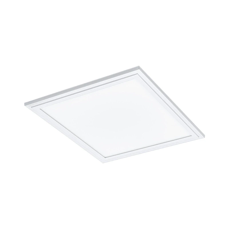 Image of Loops Flush Ceiling Panel Light White Sqaure Tile 16W Built in LED 4000K White