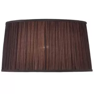 Image of 17" Luxury Oval Straight Sided Lamp Shade Black Pleated Organza Modern Elegant