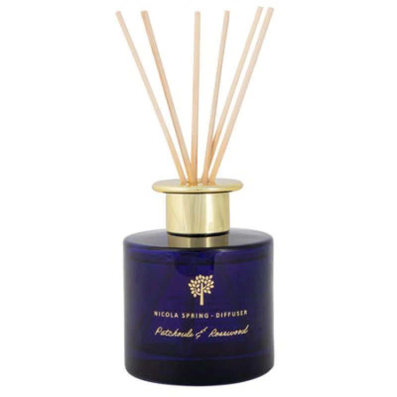 Image of Nicola Spring Reed Diffuser - 200ml - Patchouli & Rosewood - Sweet Creamy Fragrance With 8 Reeds Long Lasting Scent