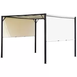 Image of Outsunny 3 X 3M Pergola Metal Gazebo Outdoor Sun Shade Shelter Adjustable Canopy - Cream