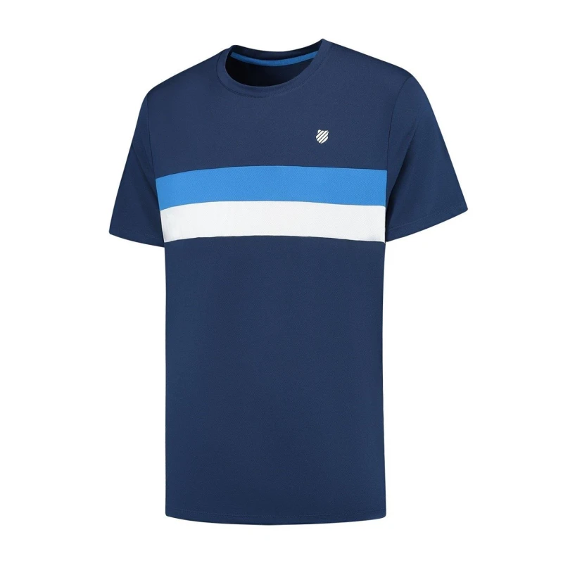 Image of K Swiss CT Strp CrwT Short Sleeve Performance T-Shirts 7-8 (S) Blue 63109218175