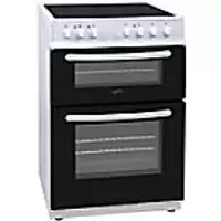 Image of Statesman Double Oven EDC60W Electric Cooker 2 Chrome Shelves Metal White