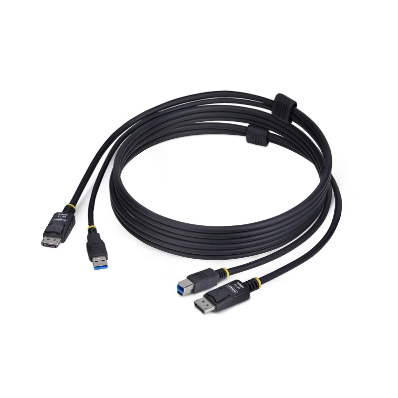 Image of StarTech.com StarTech.com 6ft (1.8m) DisplayPort and USB 5Gbps KVM Cable, 4K 60Hz, Universally Compatible DP 1.2/USB 3.0 Combo Cable for KVM Switches