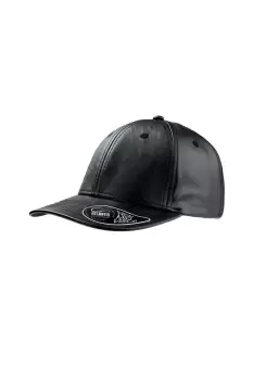 Image of Lewis Mid Visor PU Leather 6 Panel Cap