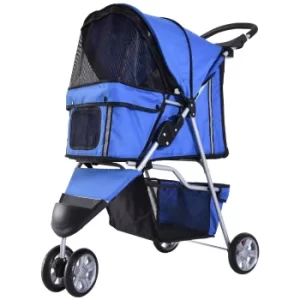 Image of PawHut Pet Travel Stroller W/Three Wheels-Blue