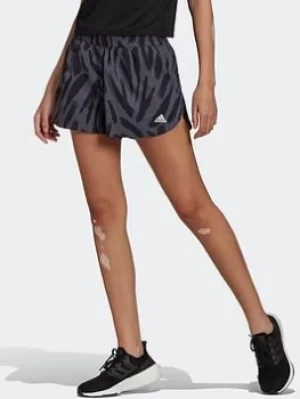 Image of Adidas Run Icons Allover Print Running Shorts