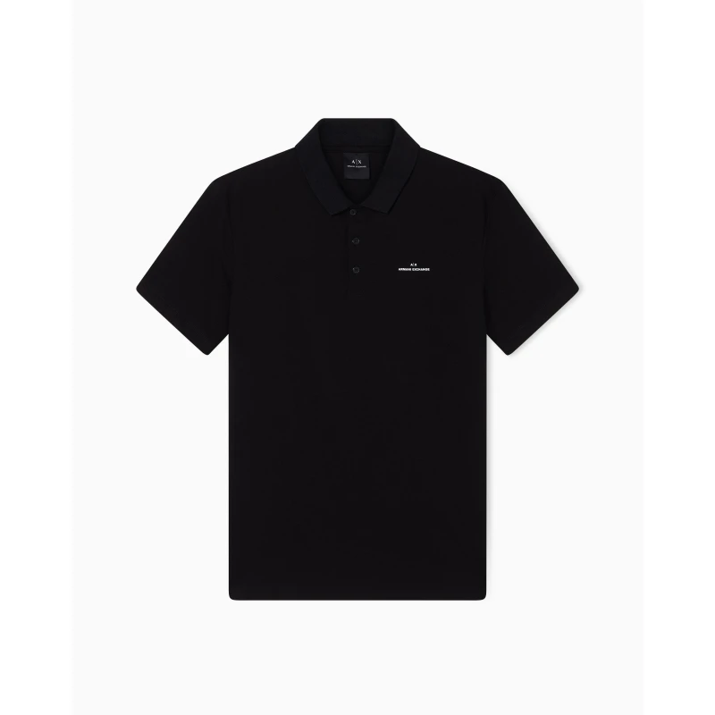 Image of Armani Exchange Mens Short-Sleeve Polo Shirt Black UC001 male S