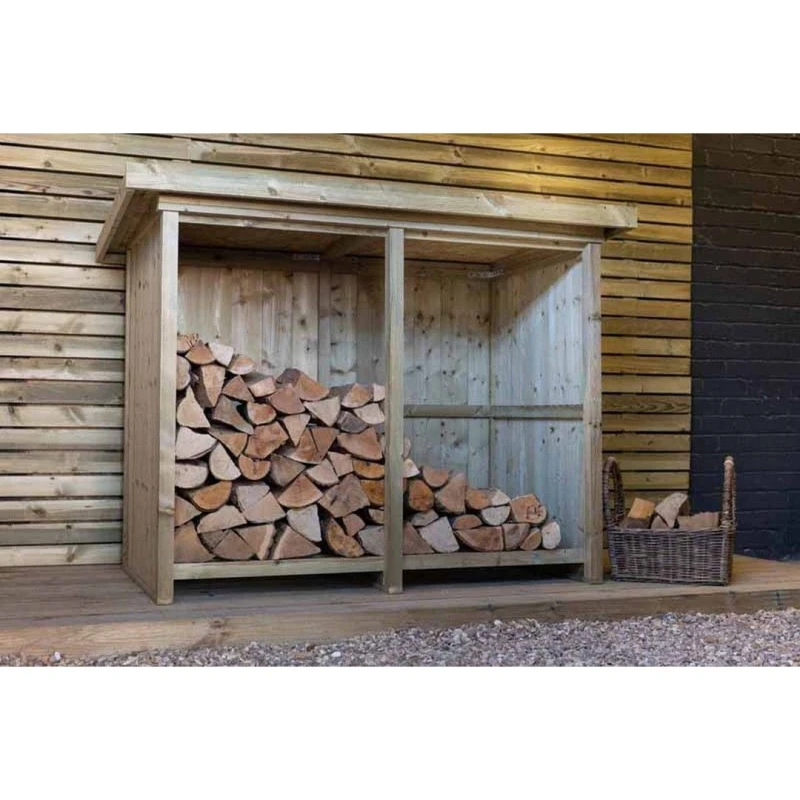 Image of Buttercup Farm Billington Log Store Small - Timber - L96 x W160.6 x H123cm in Brown Brown Unisex