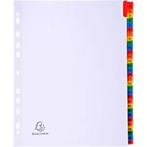 Image of Exacompta Indices 4131E A4+ New Card New Card 1 to 31 Pack of 10