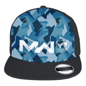 Image of Call of Duty: Modern Warfare Logo Urban Blue Camouflage Snapback Baseball Cap