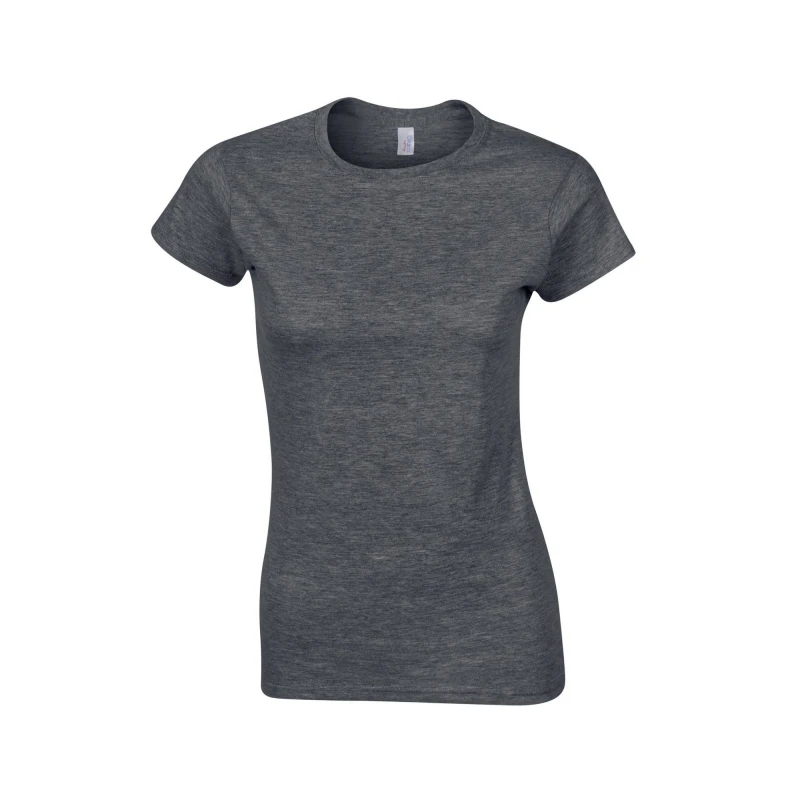 Image of Gildan Softstyle Heather Ringspun Cotton Fitted T-Shirt Grey female