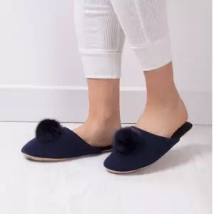 Image of totes Isotoner Cashmere Ladies Mule Slippers Navy