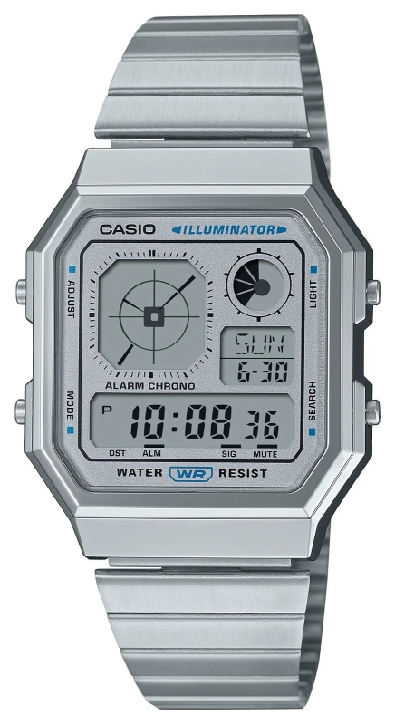 Image of Casio Casio A130WE-7AEF Collection 34mm Quartz Watch in Silver Silver One Size Unisex 4549526395413