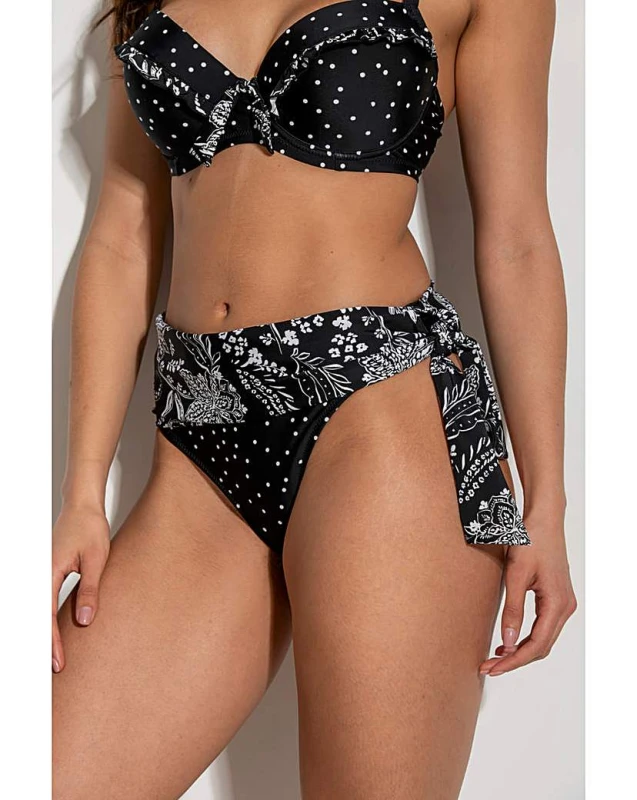 Image of Pour Moi? Pour Moi Getaway Bikini Brief Black/White - Pour Moi? - Size: 16 Black/White Female 16 IY12104