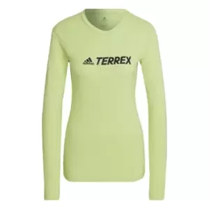 Image of adidas Terrex Primeblue Trail Long-Sleeve Top Womens - Green