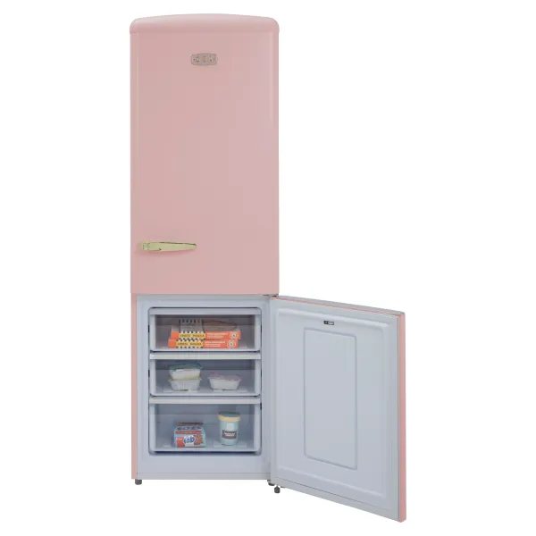 Image of CDA Florence Tea Rose 1194113 330L Frost Free Retro Freestanding Fridge Freezer