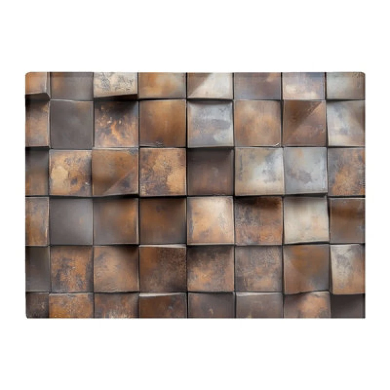 Image of Warren Reed Designer Brown Square Brick Design Chopping Board