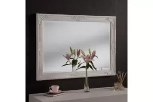 Image of Decorative White Mirror 104 x 74cm