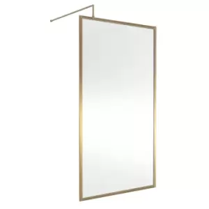 Image of Hudson Reed Full Outer Frame Wetroom Screen 1950x1100x8mm - Brushed Brass