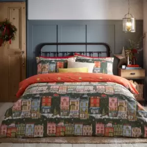 Image of Christmas Spirit Festive Duvet Cover Set Green / Single