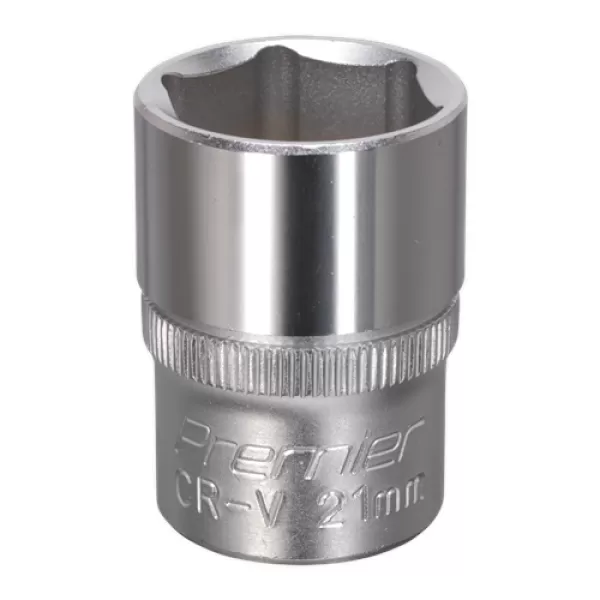 Image of Genuine SEALEY S1221 WallDrive® Socket 21mm 1/2Sq Drive