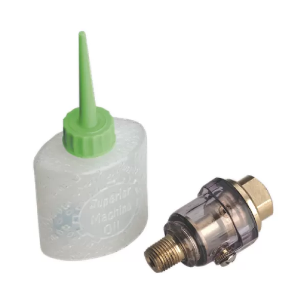 Image of Genuine SEALEY SA111 Mini In-Line Air Tool Oiler 1/4BSP with Filler