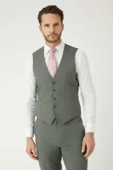 Image of Slim Fit Khaki Fine Waistcoat
